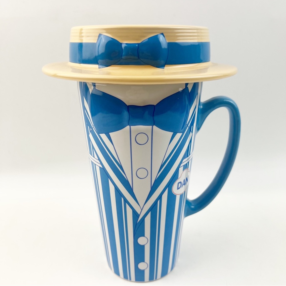 NEW Disney Parks Dapper Dan Barbershop Jacket Mug Hat Lid Ceramic Large Coffee